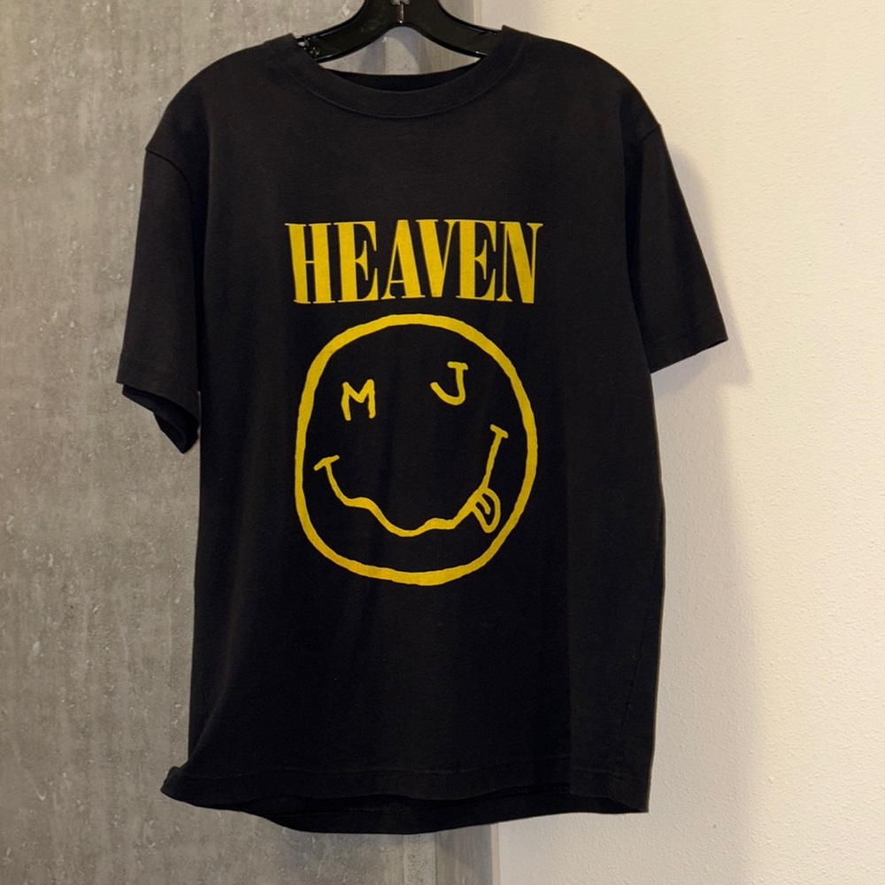 Black T-Shirt with Yellow Graphic